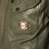 Sharok Leather Jacket Khaki