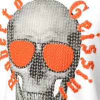 Stitched Skull T-Shirt Weiß Orange