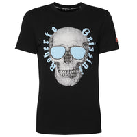 Stitched Skull T-Shirt Black Blue