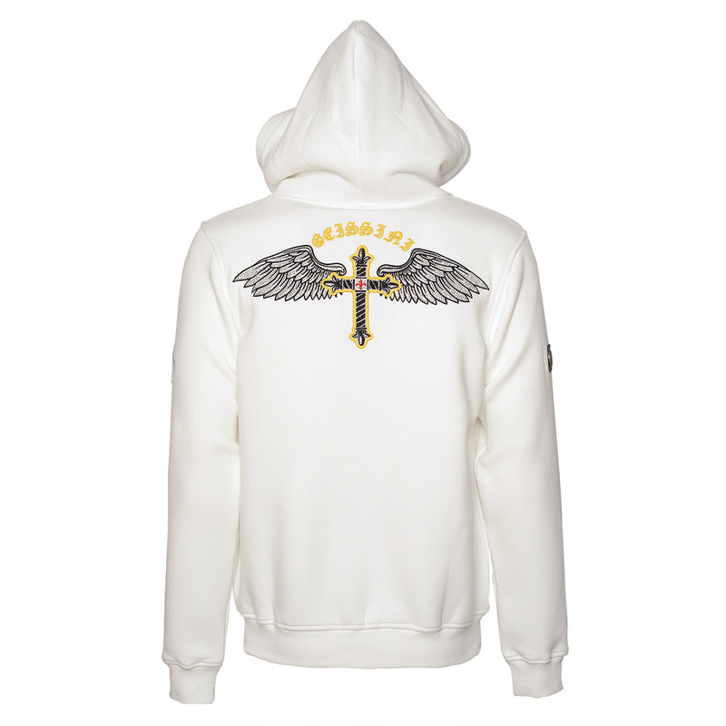 Cross-Wings sweat jacket off-white