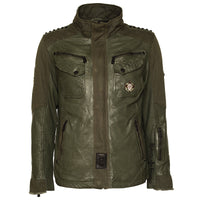 Sharok Leather Jacket Khaki