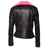 Alla Lederjacke Schwarz Pink