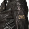 Alla Leather Jacket Black White