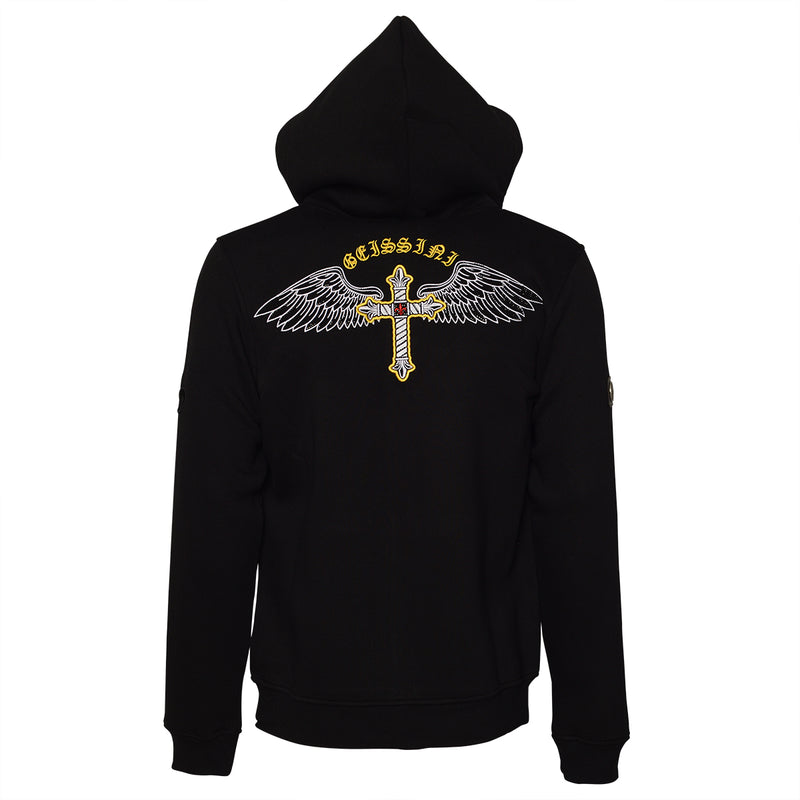 Cross-Wings sweat jacket black