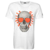 Stitched Skull T-Shirt White Orange