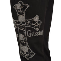 Skull Cross Jogging Pants Black