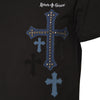 Blue Multi Cross T-Shirt Black