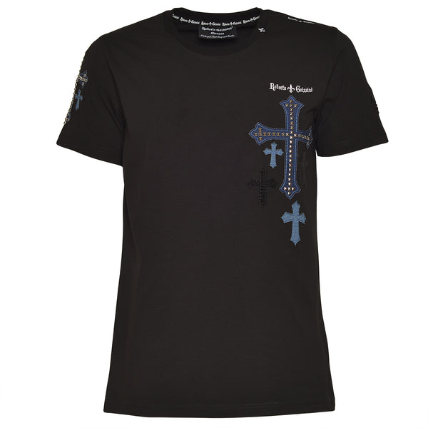 Herren T-Shirt - Blue Multi Cross